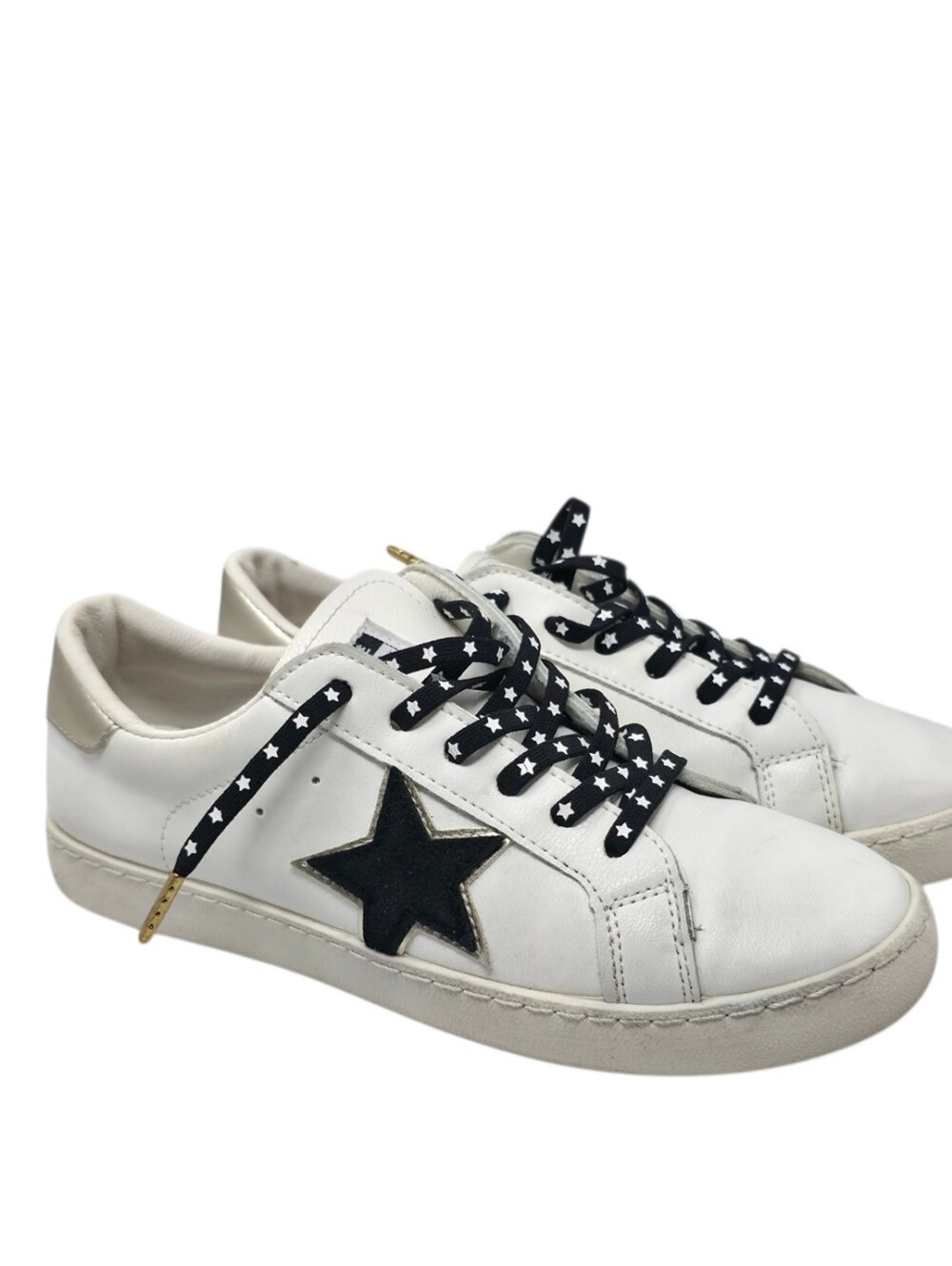 Vintage Havana Bianca Star Sneakers Womens 7.5 White Leather Black Star